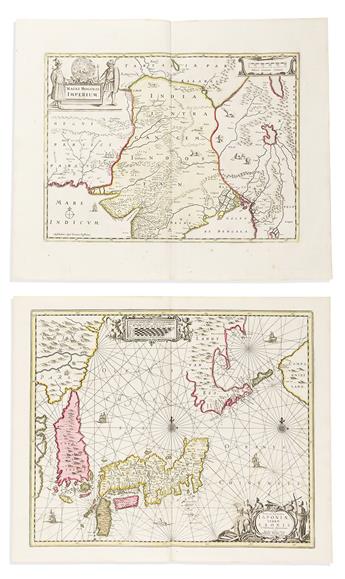 (SCHENK & VALK); after Johannes Janssonius. Group of 6 double-page engraved maps with fine original hand-color.